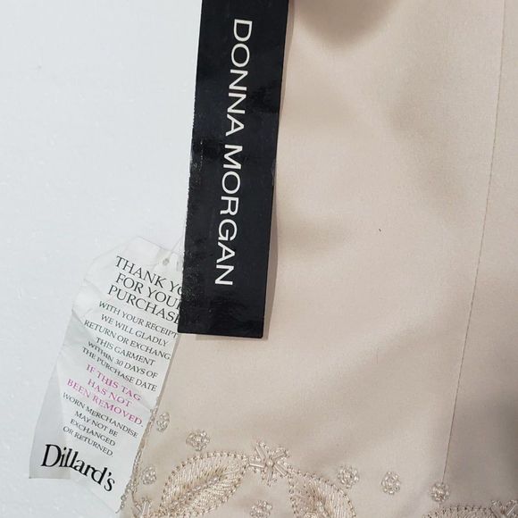 NWT Donna Morgan Ivory Camisole Style Lined Blouse with Embroidered Hem, Size 8 - Picture 8 of 10